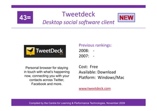 43=
                              Tweetdeck
              Desktop social software client


                               ...