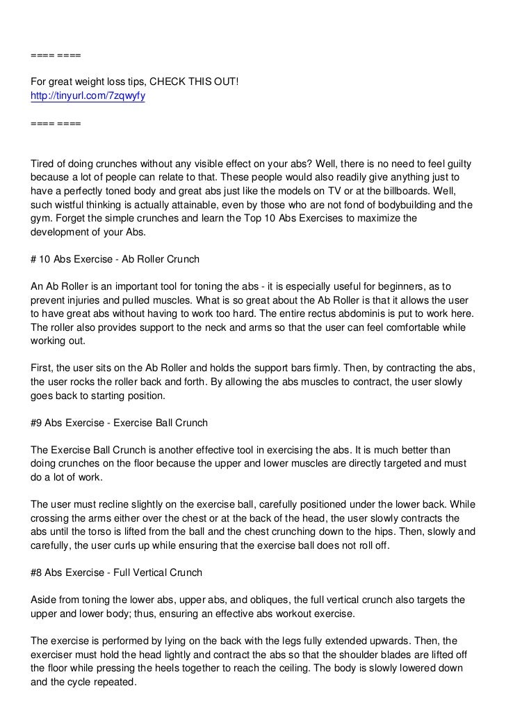 Top Ten Abs Exercises