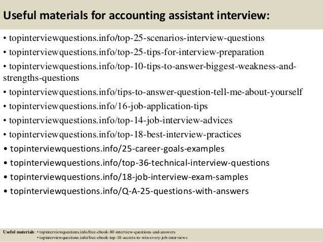 accounting assistant interview questions and answers