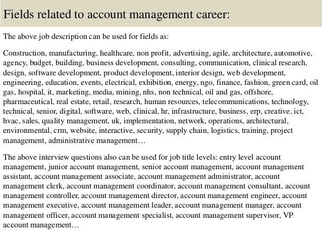 sales account manager interview questions