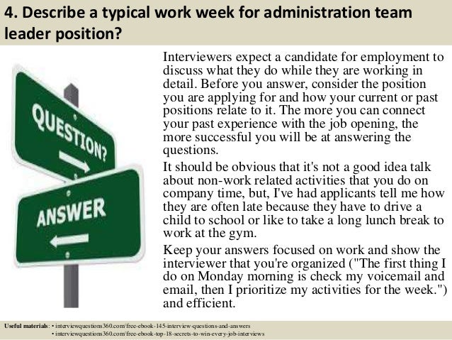 Top 10 administration team leader interview questions and ...