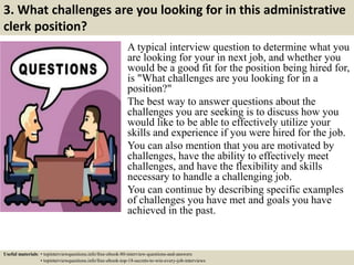 Top 10 administrative clerk interview questions and answers | PPTX