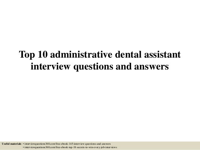 dental assistant questions