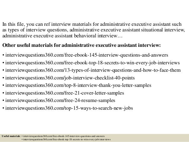executive assistant interview answers