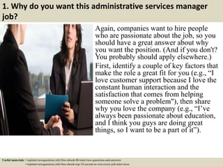 Top 10 administrative services manager interview questions and answers ...