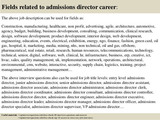 top 10 admissions director interview questions and answers cover letter for admissions officer