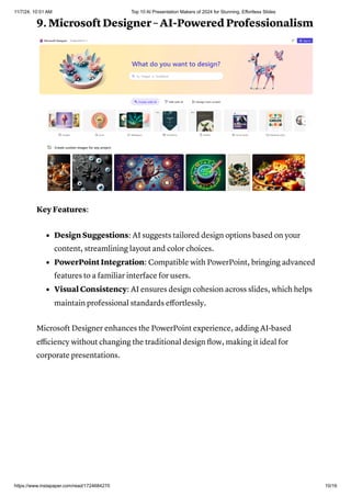 Top 10 AI Presentation Makers of 2024 for Stunning, Effortless Slides.pdf