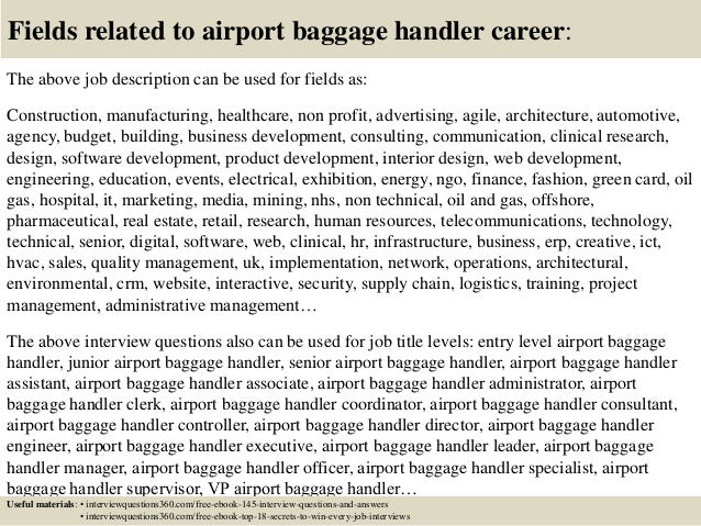 baggage handler resume