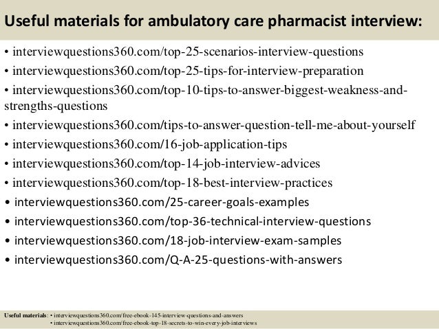 pharmacist interview