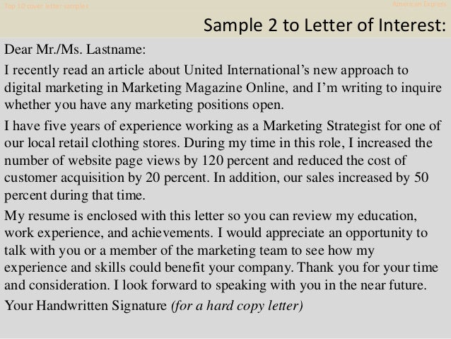 top 10 american express cover letter samples american express cover letter