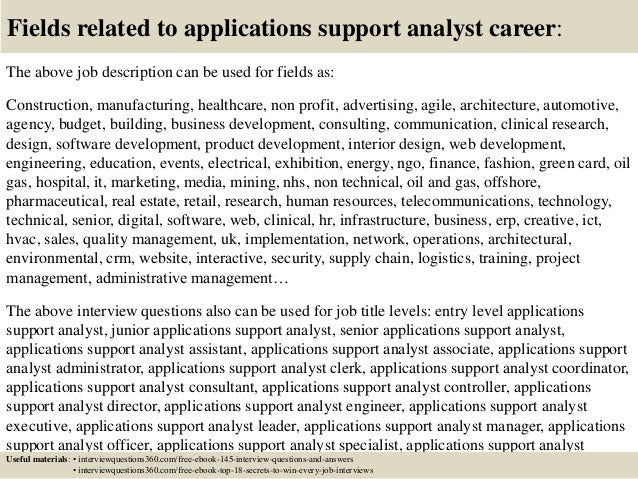 Applications support analyst resume