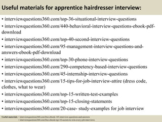 Top 10 apprentice hairdresser interview questions and answers