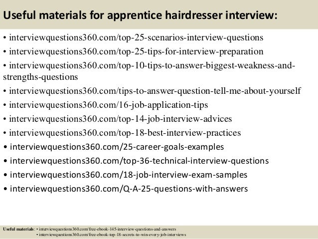 hairdressing job interview questions