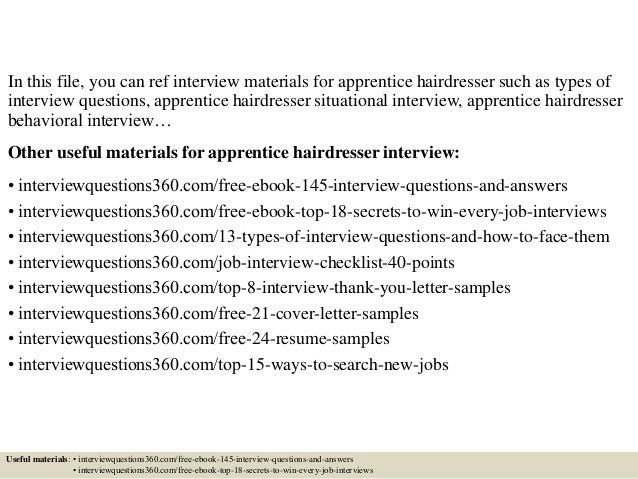 hairdressing job interview questions
