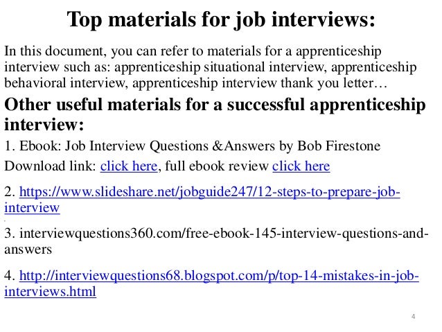 80 Apprenticeship Interview Questions And Answers