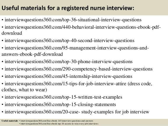 13 useful materials for a registered nurse interview
