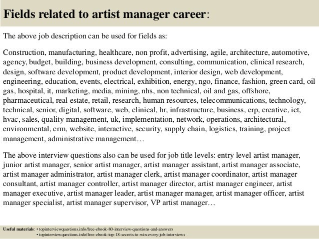 artist manager job description