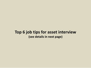 Top 10 asset interview questions with answers | PPTX