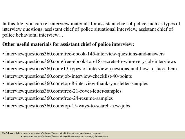 top 10 assistant chief of police interview questions and answers