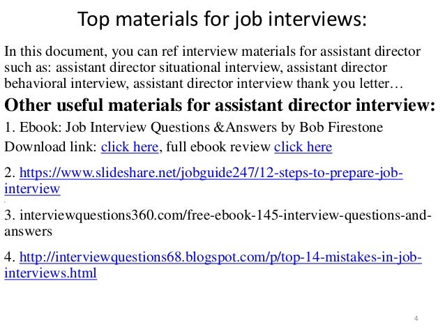 assistant director interview questions