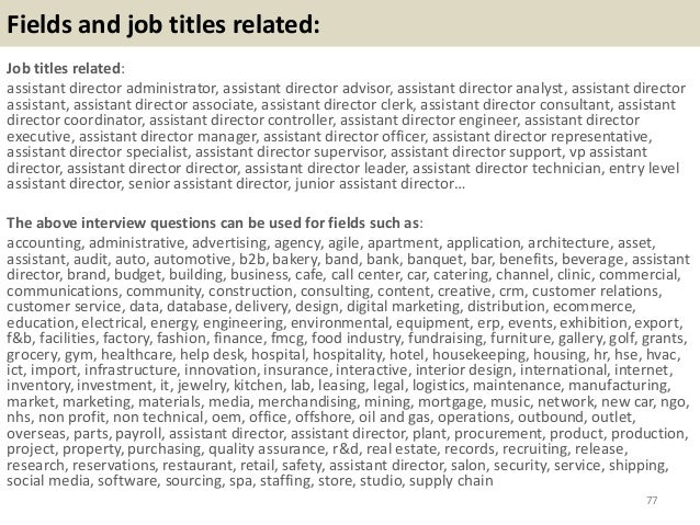 director level interview questions