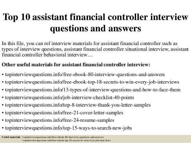 Assistant financial controller
