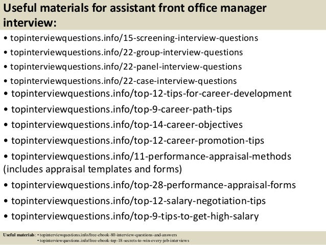 Top 10 Front Office Manager Interview Questions And Answers Pdf Ebook