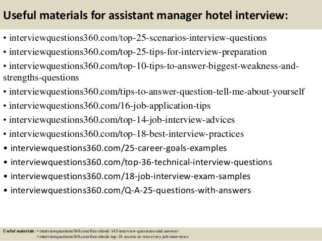 hotel job interview questions