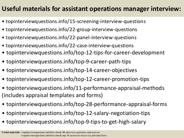 top 10 assistant operations manager interview questions and answers operations management interview questions