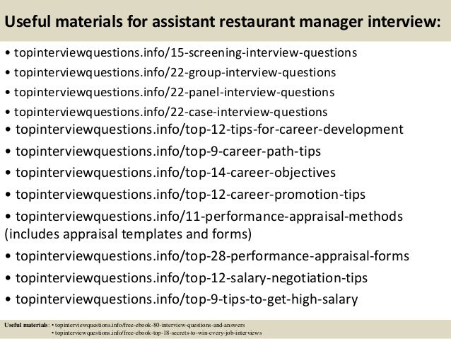 restaurant manager interview questions and answers