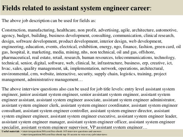 top 10 assistant system engineer interview questions and system engineer interview questions