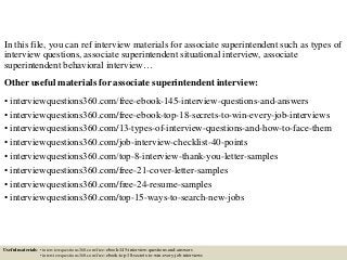 Top 10 associate superintendent interview questions and answers Slide 2