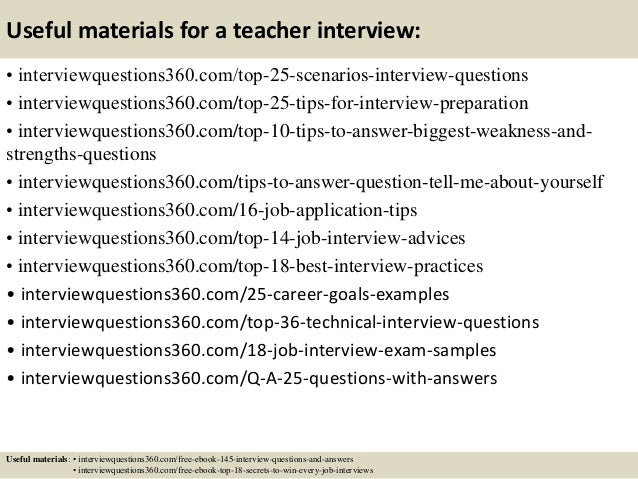 teacher interview questions with answers