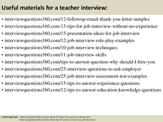 teacher interview questions with answers