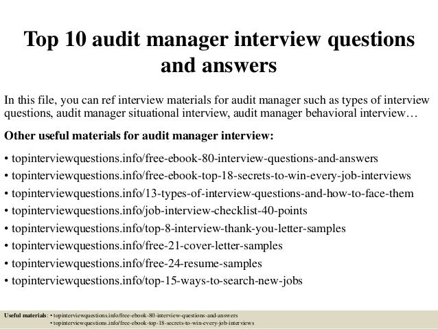 Audit Manager Questions top 10 audit manager questions and answers Audit Manager Questions top 10 audit manager questions and answers