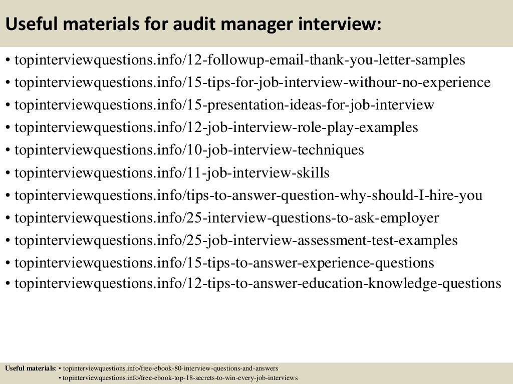 Top 10 audit manager interview questions and answers
