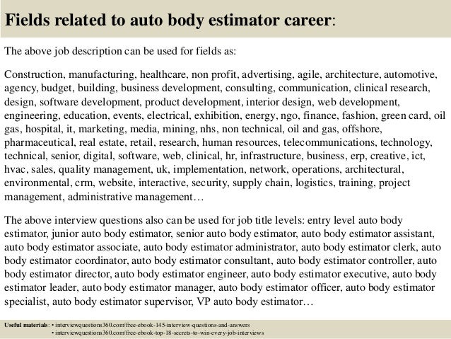 auto body job description