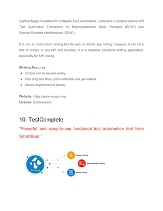 Top 10 Automation Testing Tools in 2020 | PDF