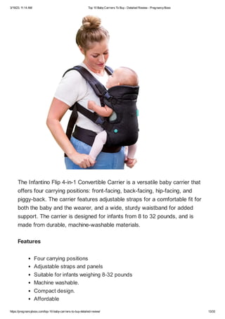 Top 10 Baby Carriers To Buy - Detailed Review - Pregnancy Boss.pdf