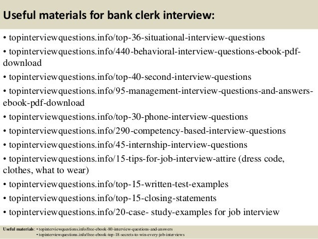 Top 10 bank clerk interview questions and answers