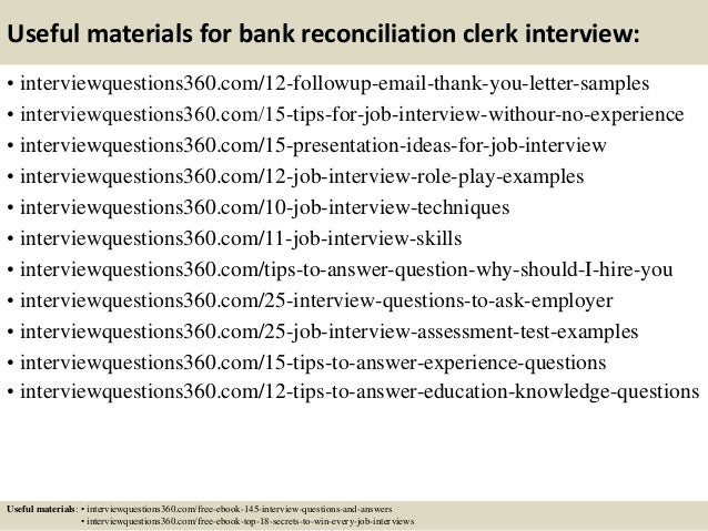 reconciliation material letter reconciliation bank and clerk questions 10 answers interview Top