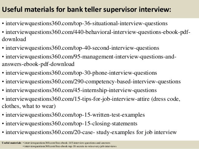 bank teller job interview questions
