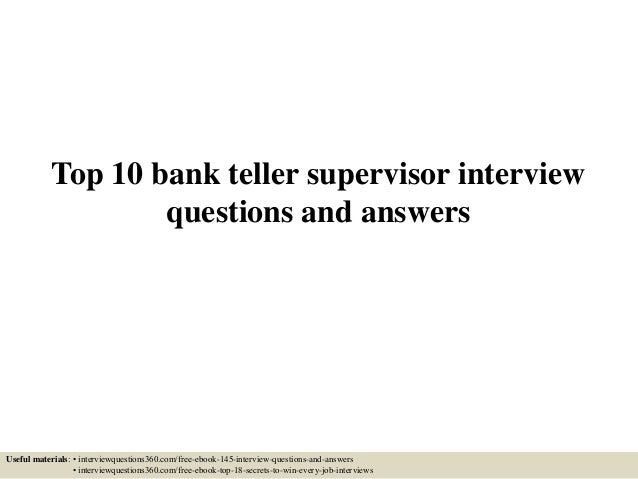 interview questions for a bank teller
