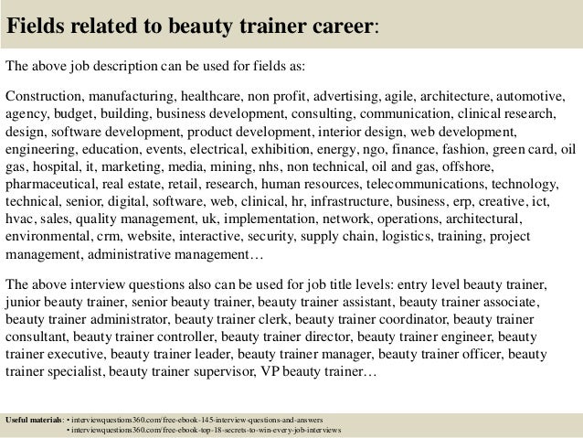 job description for cosmetology
