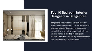 Top 10 Bedroom Interior Designers in Bangalore | PDF