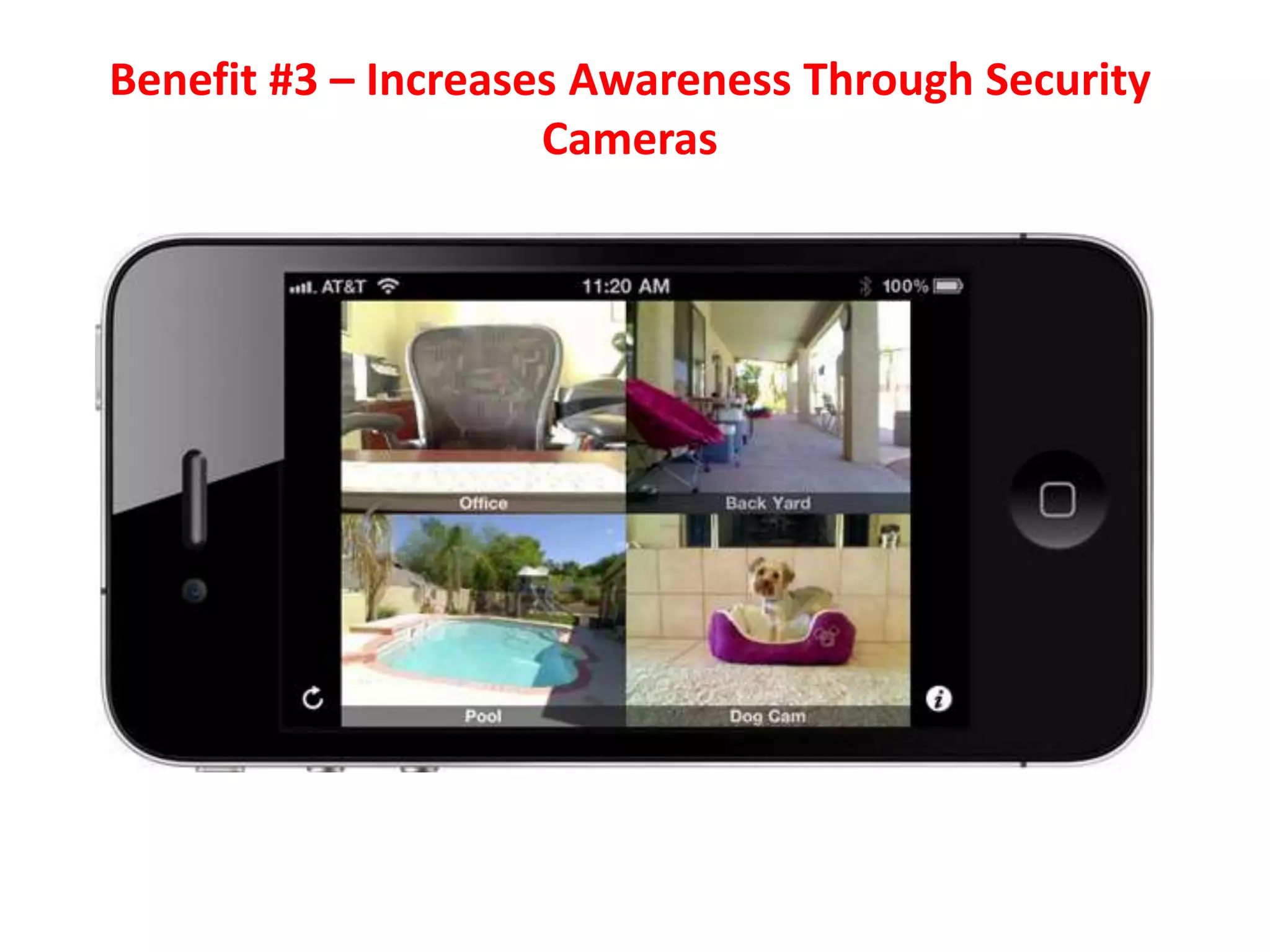 Benefit #3 – Increases Awareness Through Security
                     Cameras
 