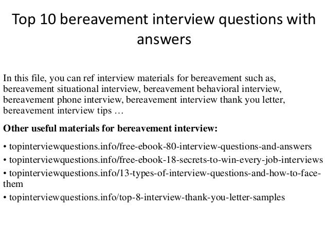bereavement cover letters