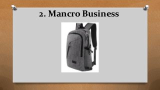 2. Mancro Business
 