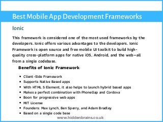 Top 10 best mobile app framework