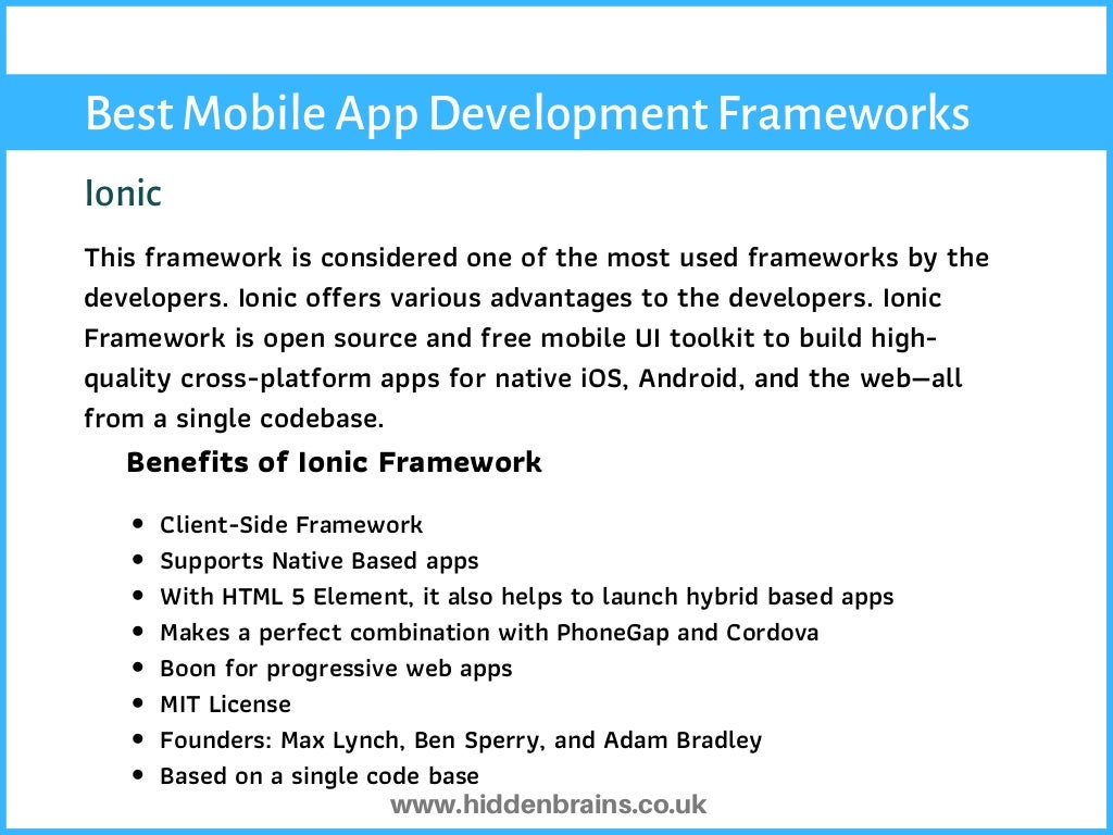 Top 10 best mobile app framework